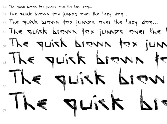 Script Demolition font waterfall